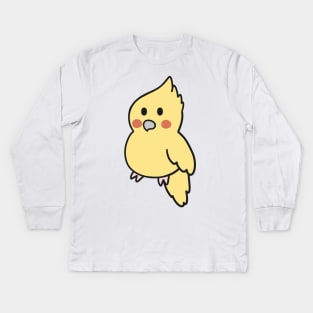 Cute Yellow Cockatiel Kids Long Sleeve T-Shirt